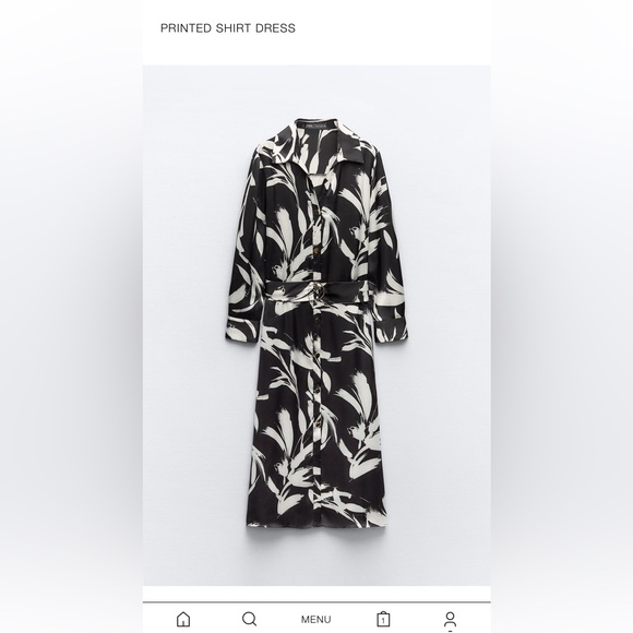 Zara printed belted dress. Small - Picture 1 of 4